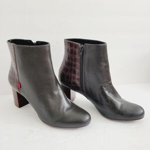 New Marc Joseph  New York Charles St  Brown Red Leather Bootie , Size 7,5